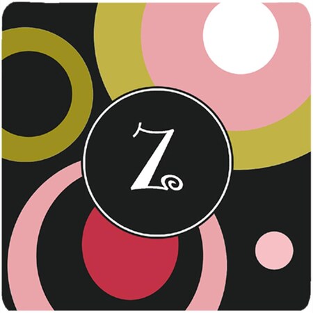 Carolines Treasures Monogram - Retro In Black Foam Coasters - Set of 4- 3.5 x 3.5 In. AM1001-ZFC